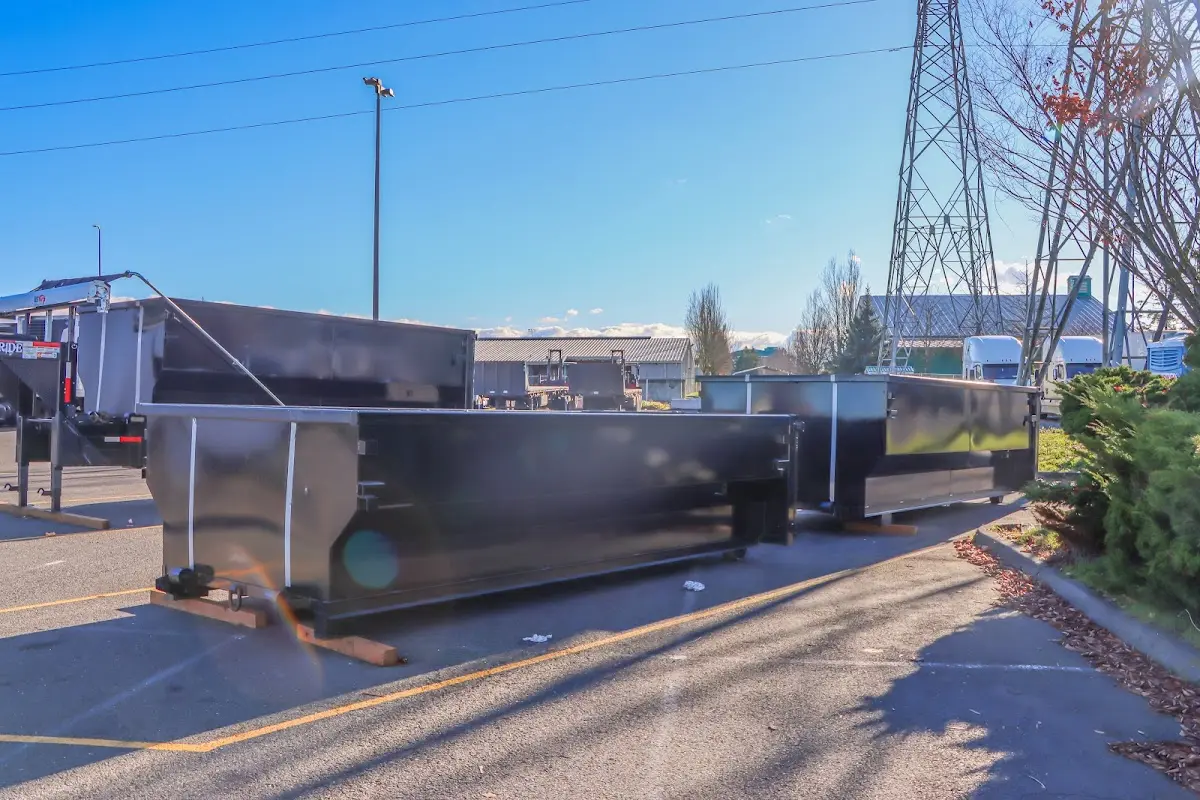 Roll-off dumpster ready for waste disposal at job site for Roll Off Dumpster Rental in Enterprise